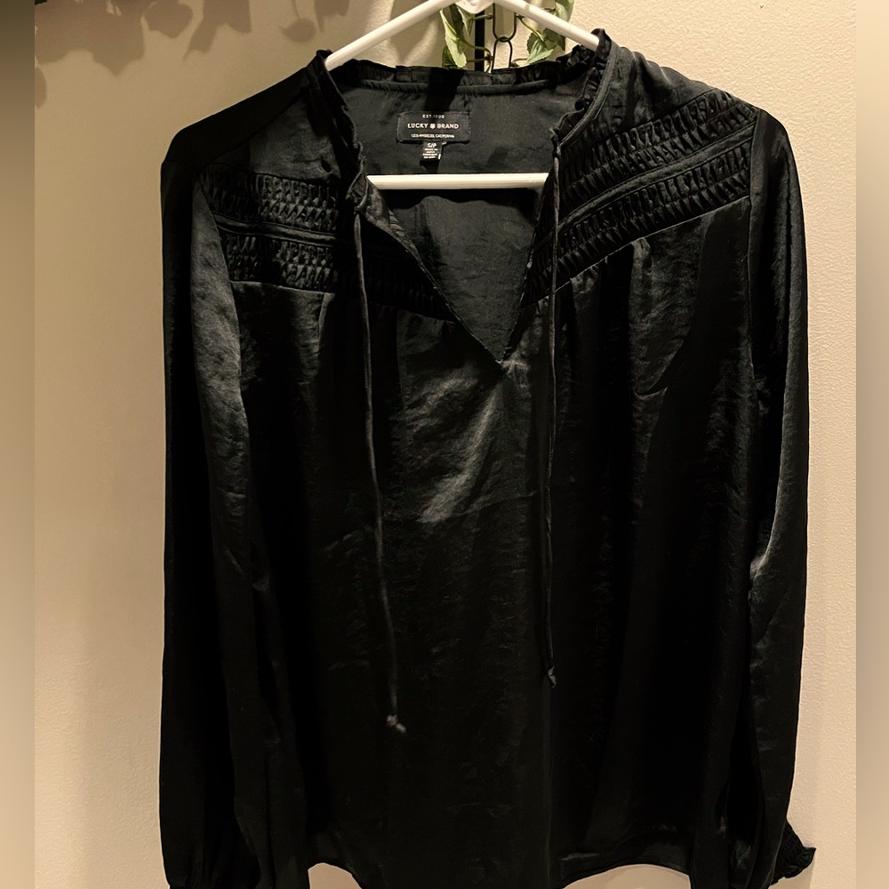 Black silky long sleeve